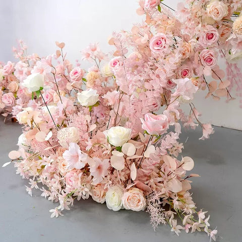 Pink Wedding Arch Floral Arrangement Event Party Backdrop Stage Decor Floor Flower Row Store Salon Layout Window Display Props #1090