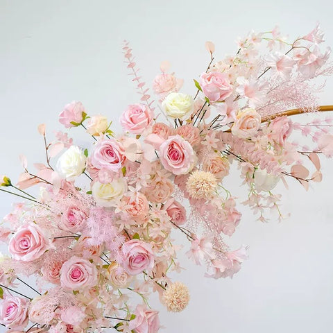 Pink Wedding Arch Floral Arrangement Event Party Backdrop Stage Decor Floor Flower Row Store Salon Layout Window Display Props #1090