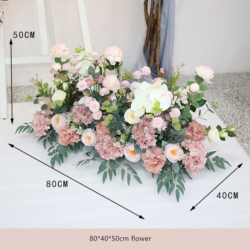 Pink Wedding Backdrop Floral Arrangement Arch Corner Flower Event Table Centerpieces Ball Party Floor Flowers Welcome Sign Props #1091