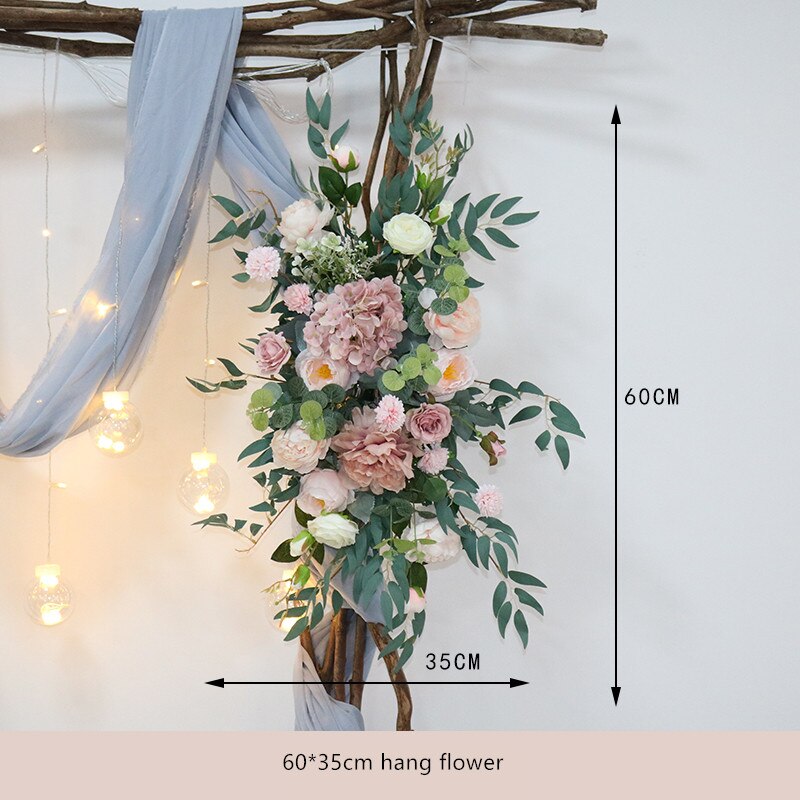 Pink Wedding Backdrop Floral Arrangement Arch Corner Flower Event Table Centerpieces Ball Party Floor Flowers Welcome Sign Props #1091