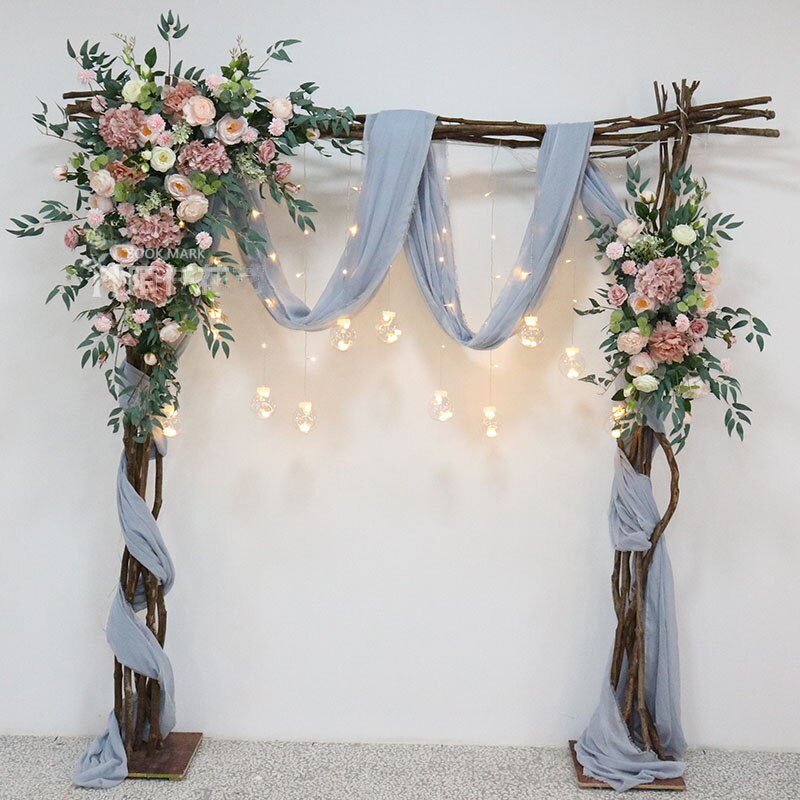 Pink Wedding Backdrop Floral Arrangement Arch Corner Flower Event Table Centerpieces Ball Party Floor Flowers Welcome Sign Props #1091