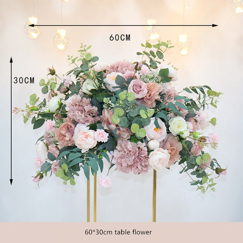 Pink Wedding Backdrop Floral Arrangement Arch Corner Flower Event Table Centerpieces Ball Party Floor Flowers Welcome Sign Props #1091