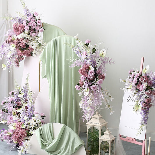 Purple Wedding Floral Ball Arrangement Wall Arch Hang Flower Row Event Party Centerpiece Decor Stage Road Lead Floor Flower #1101