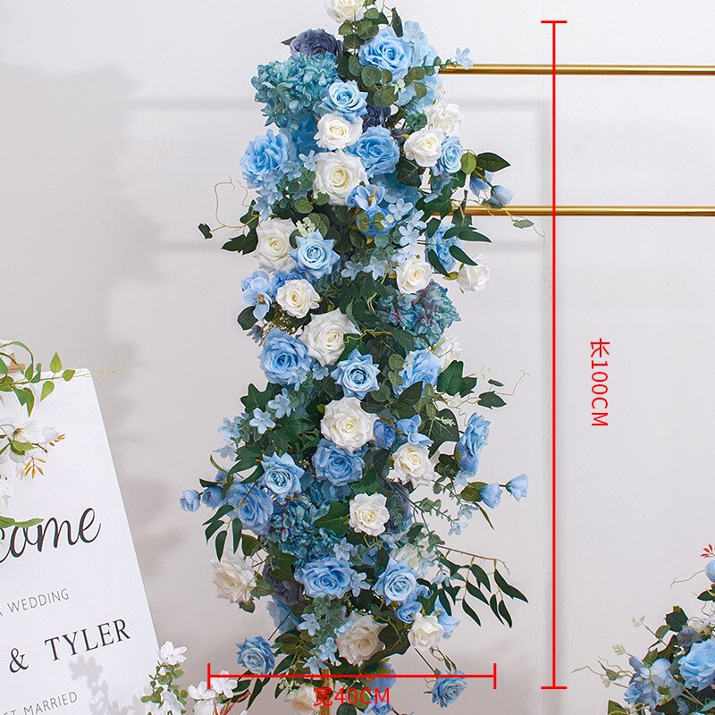 Rose Baby Breath Greenery Wedding Floral Arrangement Table Centerpiece Ball Event Welcome Sign Flower Party Props Window Display #1017