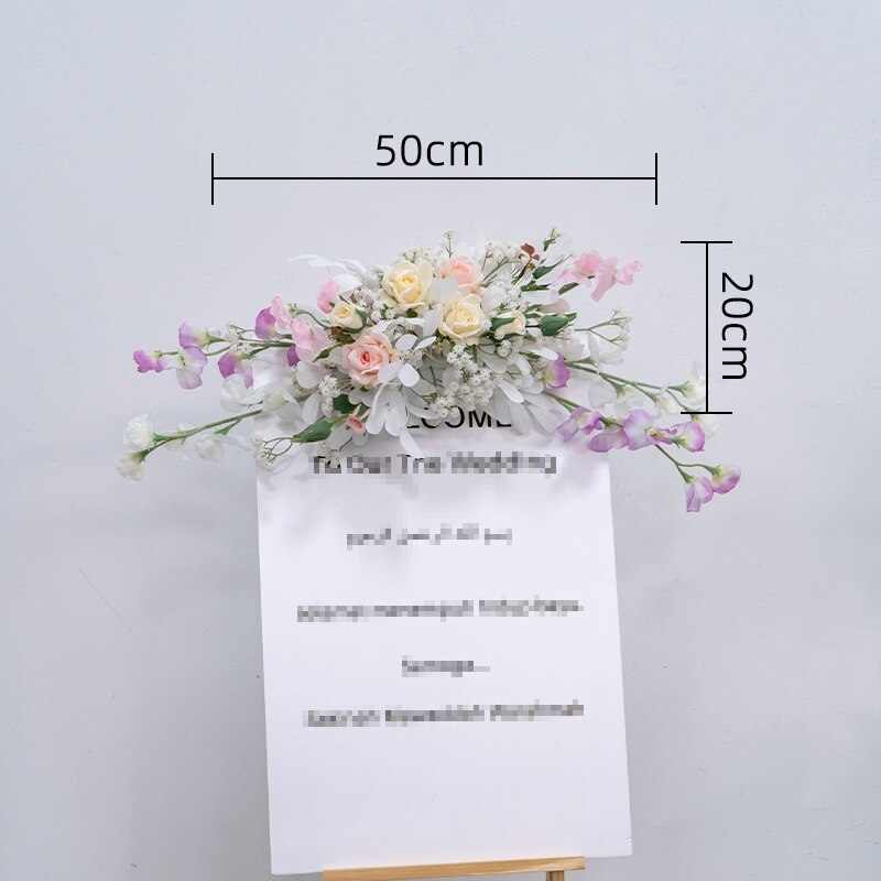 Rose Babysbreath Orchid Welcome Sign Flower Row Table Centerpieces Wedding Arch Flowers Arrangements Decor Floor Floral Ball #1107