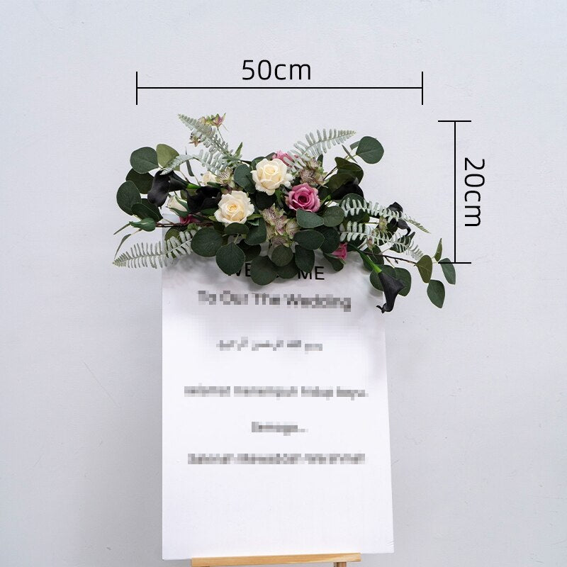 Rose Babysbreath Orchid Welcome Sign Flower Row Table Centerpieces Wedding Arch Flowers Arrangements Decor Floor Floral Ball #1107