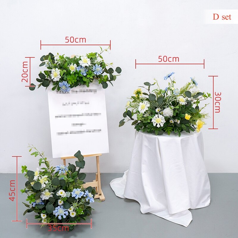 Rose Babysbreath Orchid Welcome Sign Flower Row Table Centerpieces Wedding Arch Flowers Arrangements Decor Floor Floral Ball #1107