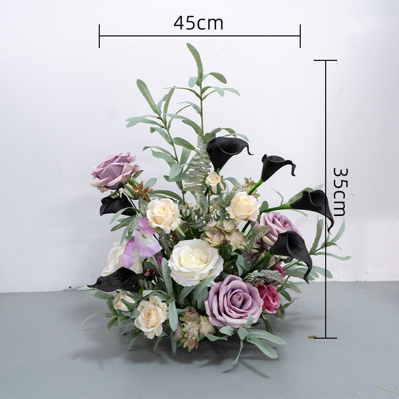 Rose Babysbreath Orchid Welcome Sign Flower Row Table Centerpieces Wedding Arch Flowers Arrangements Decor Floor Floral Ball #1107