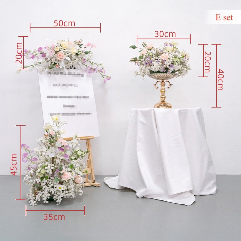 Rose Babysbreath Orchid Welcome Sign Flower Row Table Centerpieces Wedding Arch Flowers Arrangements Decor Floor Floral Ball #1107