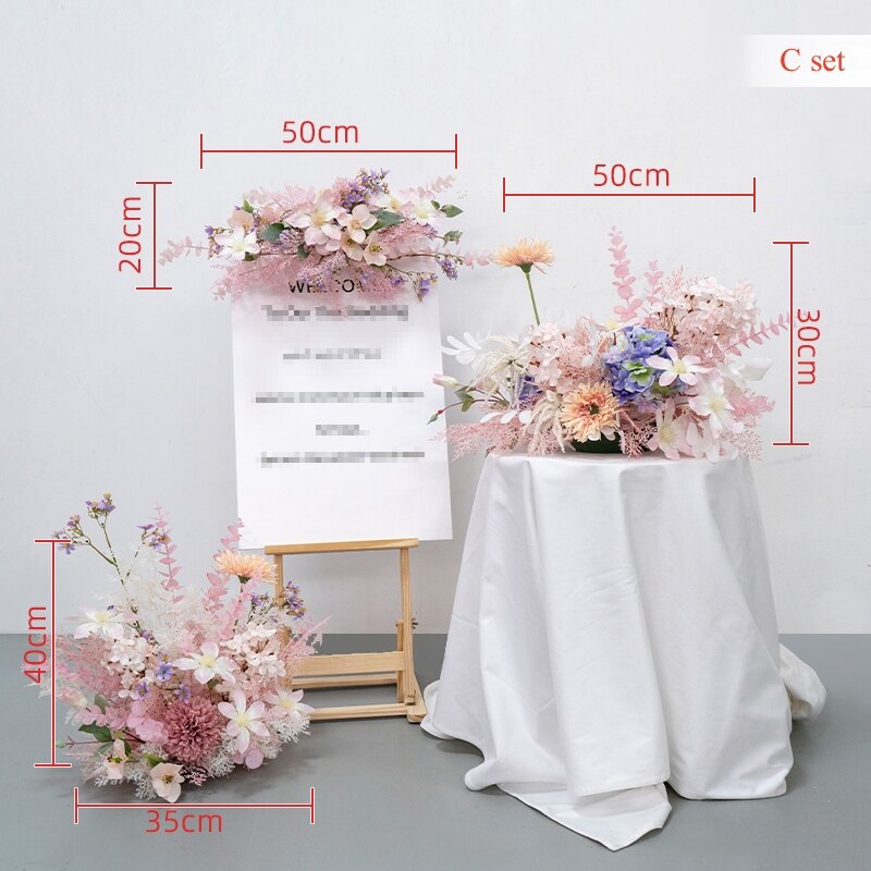 Rose Babysbreath Orchid Welcome Sign Flower Row Table Centerpieces Wedding Arch Flowers Arrangements Decor Floor Floral Ball #1107