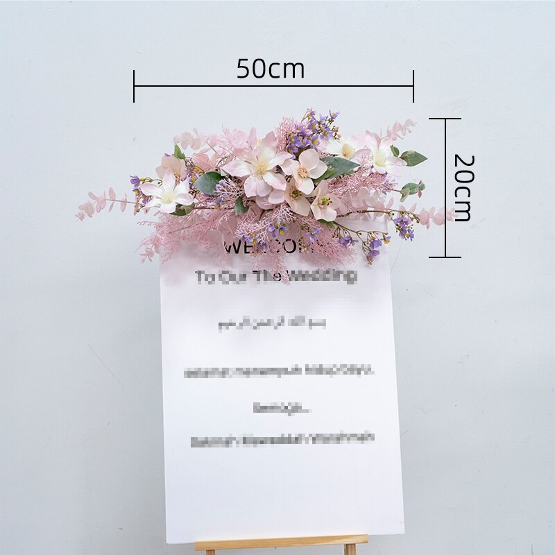 Rose Babysbreath Orchid Welcome Sign Flower Row Table Centerpieces Wedding Arch Flowers Arrangements Decor Floor Floral Ball #1107