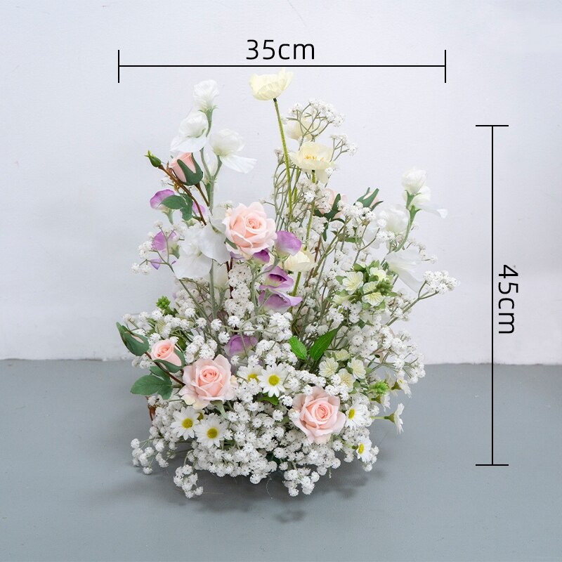 Rose Babysbreath Orchid Welcome Sign Flower Row Table Centerpieces Wedding Arch Flowers Arrangements Decor Floor Floral Ball #1107