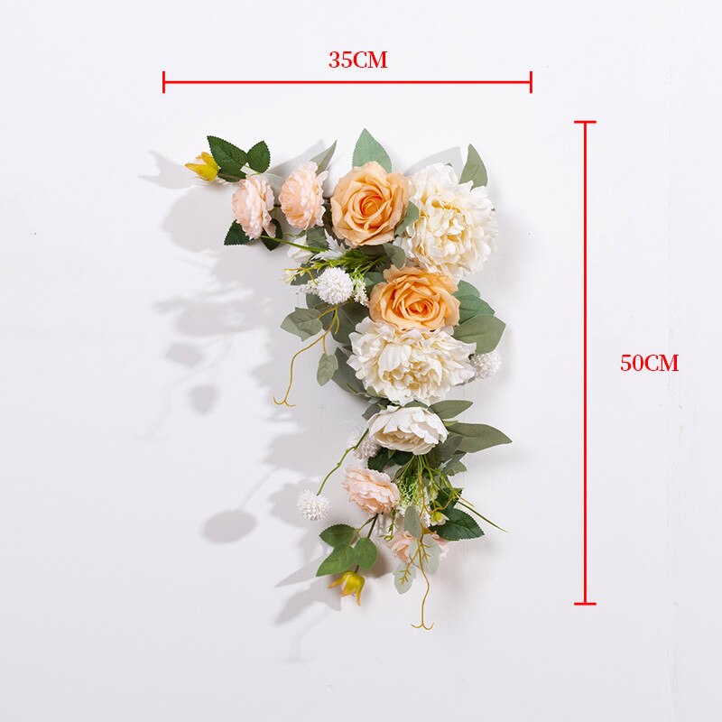 Rose Green Eucalyptus Plant Vine Artificial Flower Ball Wedding Table Centerpiece Deco Arrangement Party Stage Road Guide Floral #1003