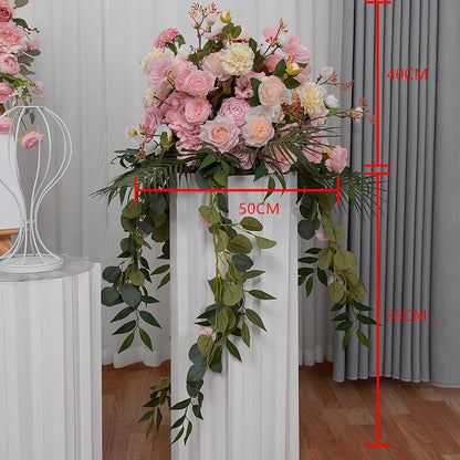 Rose Green Eucalyptus Plant Vine Artificial Flower Ball Wedding Table Centerpiece Deco Arrangement Party Stage Road Guide Floral #1003