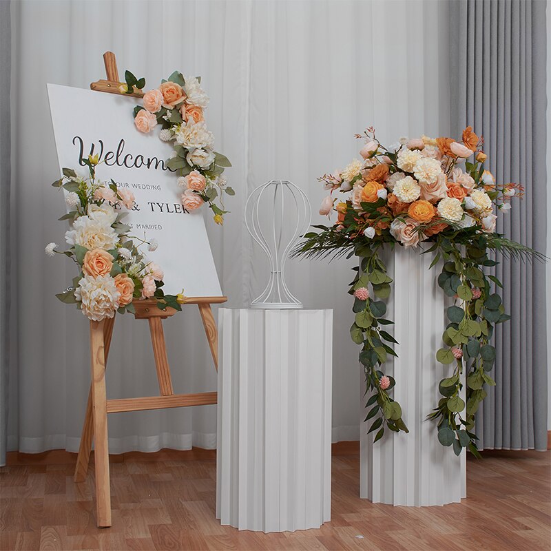 Rose Green Eucalyptus Plant Vine Artificial Flower Ball Wedding Table Centerpiece Deco Arrangement Party Stage Road Guide Floral #1003
