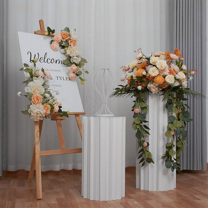 Rose Green Eucalyptus Plant Vine Artificial Flower Ball Wedding Table Centerpiece Deco Arrangement Party Stage Road Guide Floral #1003