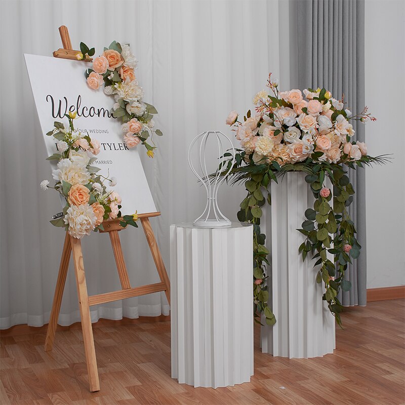 Rose Green Eucalyptus Plant Vine Artificial Flower Ball Wedding Table Centerpiece Deco Arrangement Party Stage Road Guide Floral #1003