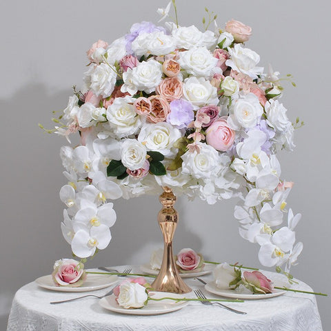 60cm Rose Orchid Hydrangea Table Centerpiece Flower Ball Arrangement Wedding Banquet Table Bouquet Party Props Window Display #1009