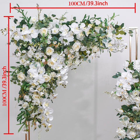 White Orchid Artificial Wedding Flowers Arch Decor Floral Table Runner Centerpieces Arrange Party Event Hang Corner Flowers Ball #1122