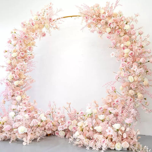 Pink Wedding Arch Floral Arrangement Event Party Backdrop Stage Decor Floor Flower Row Store Salon Layout Window Display Props #1090