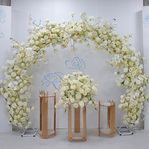 Champagne Wedding Backdrop Floral Arrangement Party Arch Decor Hang 1m/2m Flower Row Event 70cm Centerpieces Ball Window Display #1022