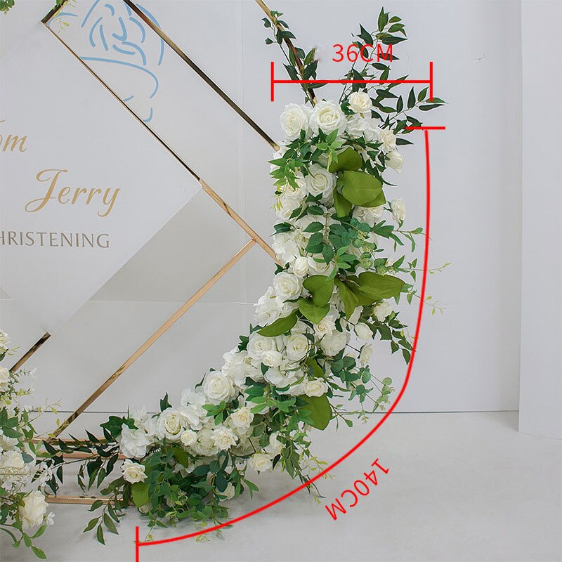 Wedding Backdrop Floral Arrangement 70cm Table Centerpiece Ball Greenery Baby Breath Rose Peony Flower Row Party Arch Decor Prop #1004