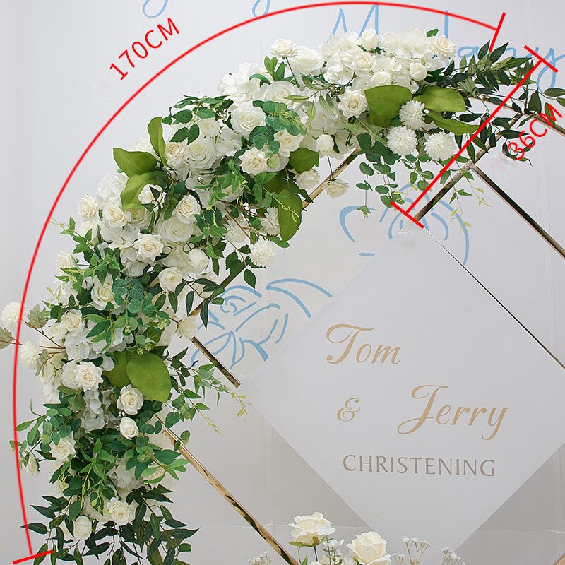 Wedding Backdrop Floral Arrangement 70cm Table Centerpiece Ball Greenery Baby Breath Rose Peony Flower Row Party Arch Decor Prop #1004