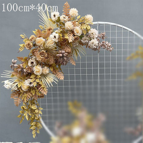 Wedding Props Flower Row Arrangement Artificial Flower Ball Arch Pavilion Decor Hanging Corner Floral Party Stage Scene Layout #1116