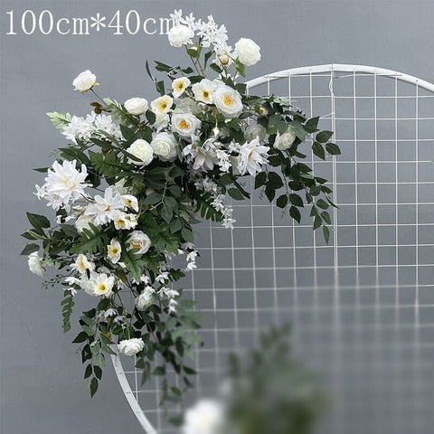 Wedding Props Flower Row Arrangement Artificial Flower Ball Arch Pavilion Decor Hanging Corner Floral Party Stage Scene Layout #1116