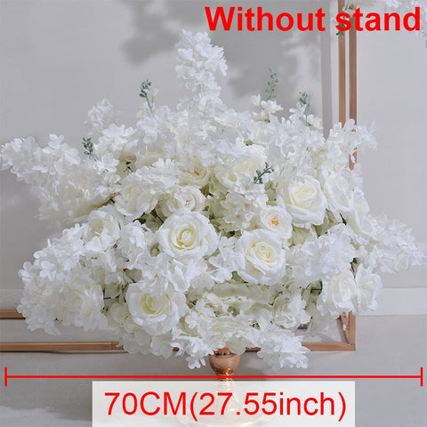 White Cherry Blossom Delphinium Rose Hang Corner Flower Row Wedding Backdrop Arch Deco Floral Table Centerpieces Ball Party Prop #1014