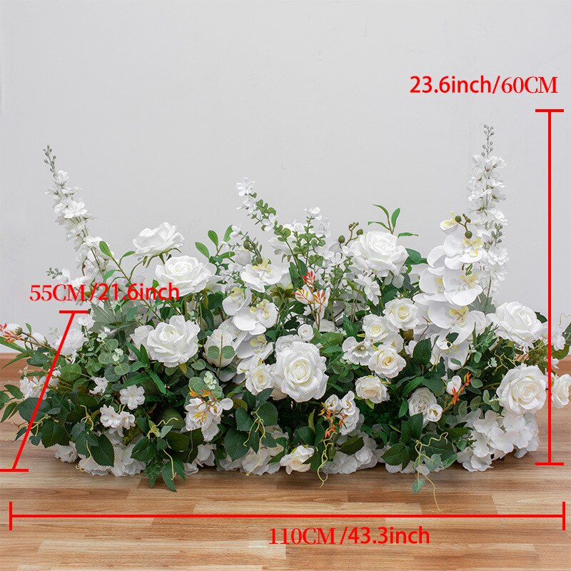 White Orchid Artificial Wedding Flowers Arch Decor Floral Table Runner Centerpieces Arrange Party Event Hang Corner Flowers Ball #1122