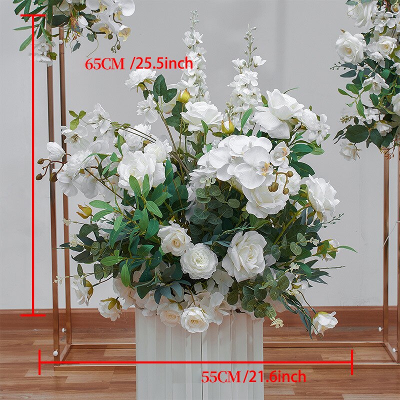 White Orchid Artificial Wedding Flowers Arch Decor Floral Table Runner Centerpieces Arrange Party Event Hang Corner Flowers Ball #1122