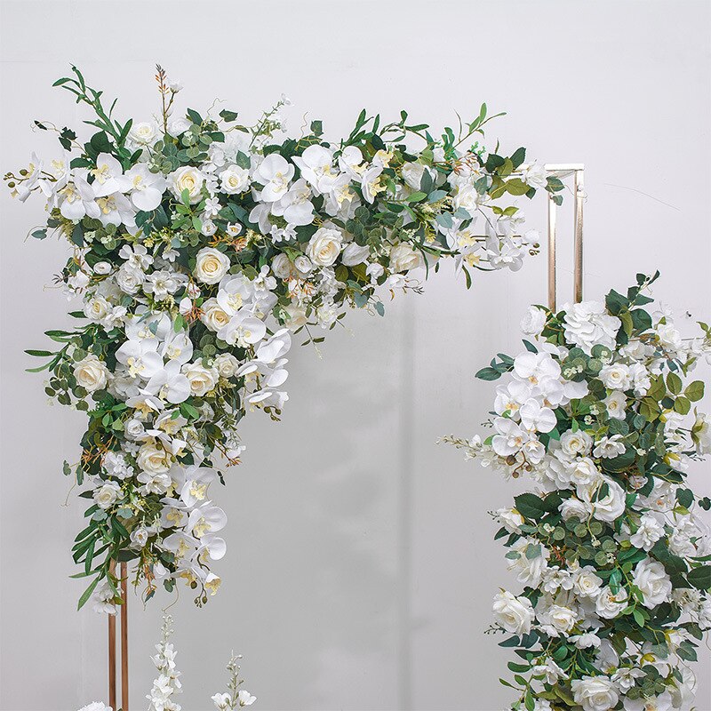 White Orchid Artificial Wedding Flowers Arch Decor Floral Table Runner Centerpieces Arrange Party Event Hang Corner Flowers Ball #1122