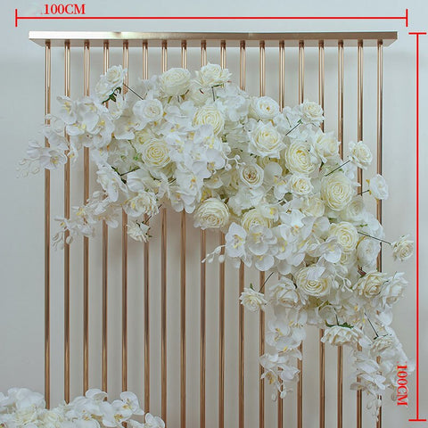 White Palm Rose Arches Hang Flower Row Wedding Backdrop Decor Floral Arrangement Table Centerpiece Flower Ball Party Satge Props #1124