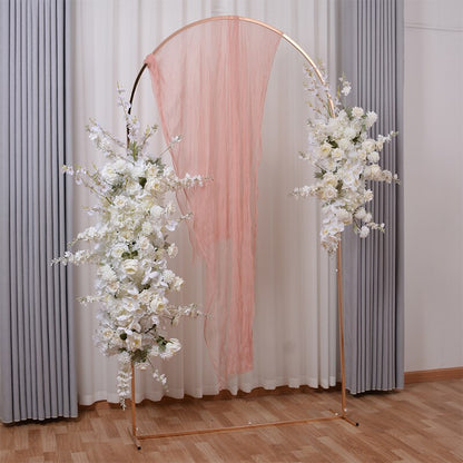 Weiße Rose Hyazinthe Orchidee Hochzeit Bogen Arrangement hängende Blumenreihe Party Satge Hintergrund Wand Dekor Prop Event Bankett Blumen 