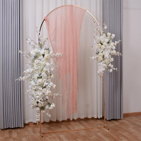 White Rose Hyacinth Orchid Wedding Arch Arrangement Hanging Flower Row Party Satge Backdrop Wall Decor Prop Event Banquet Floral #1128