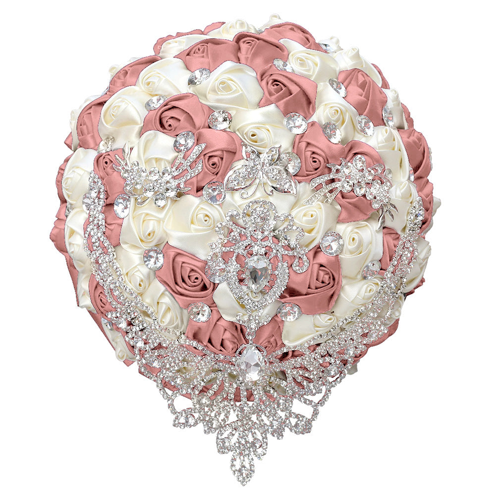 21cm Handmade Bridal Wedding Bouquet Bridal Bouquet Wedding Holding Flowers Diamond W2029