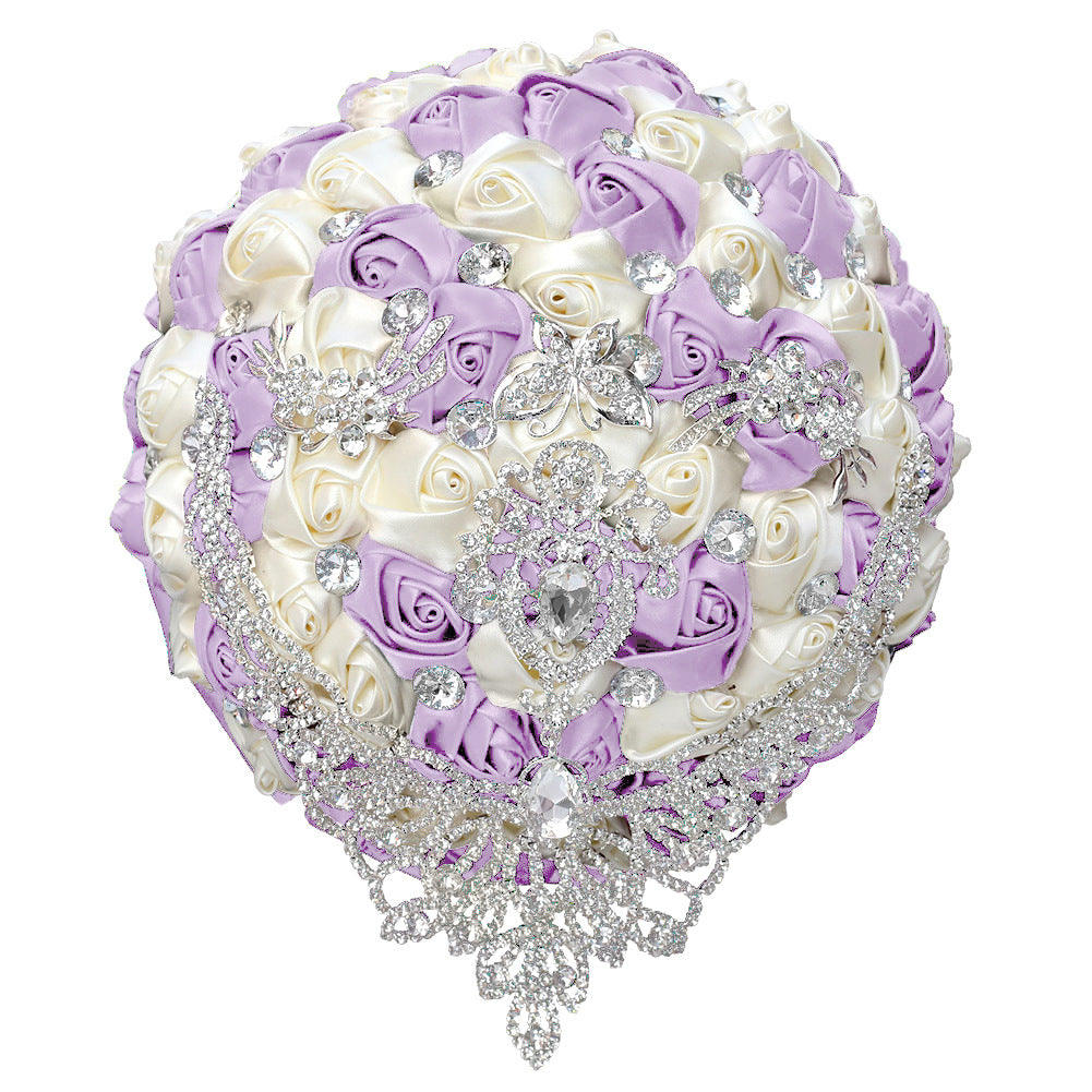 21cm Handmade Bridal Wedding Bouquet Bridal Bouquet Wedding Holding Flowers Diamond W2029