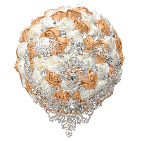 21cm Handmade Bridal Wedding Bouquet Bridal Bouquet Wedding Holding Flowers Diamond W2029