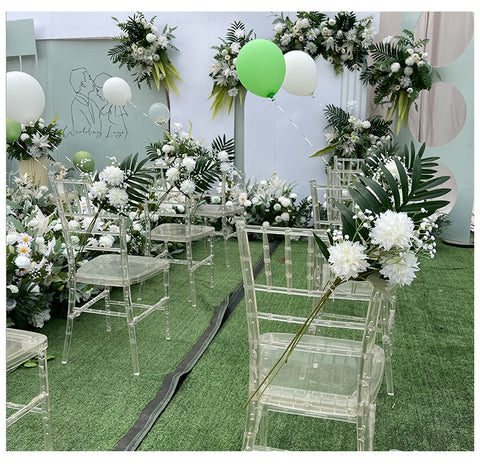 Customized New Wedding Forest Line Flowers Imitation Silk Flowers Green Plant Decoration Eucalyptus Flower Row Catwalk Lead Wedding Floral Arrangement #1059