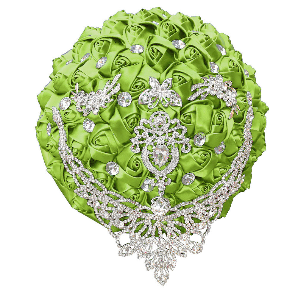 21cm Handmade Bridal Wedding Bouquet Bridal Bouquet Wedding Holding Flowers Diamond W2029