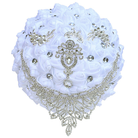 21cm Handmade Bridal Wedding Bouquet Bridal Bouquet Wedding Holding Flowers Diamond W2029