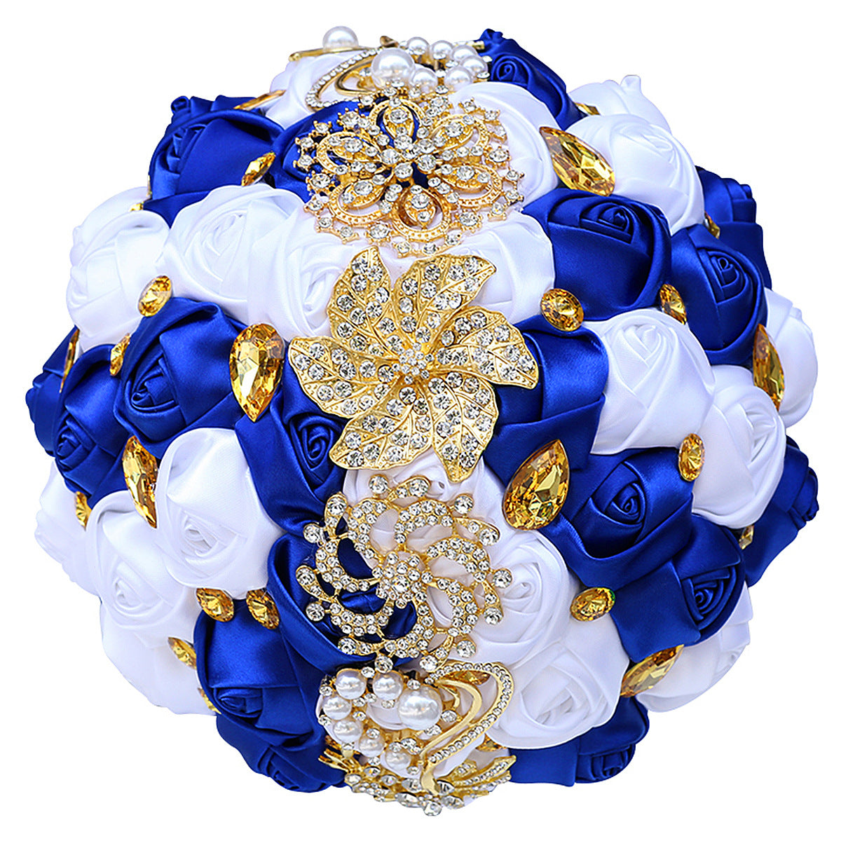 21cm Handmade Wedding Bridal Bouquet Multiple Colour Bridesmaid Satin Rose Flower W2035