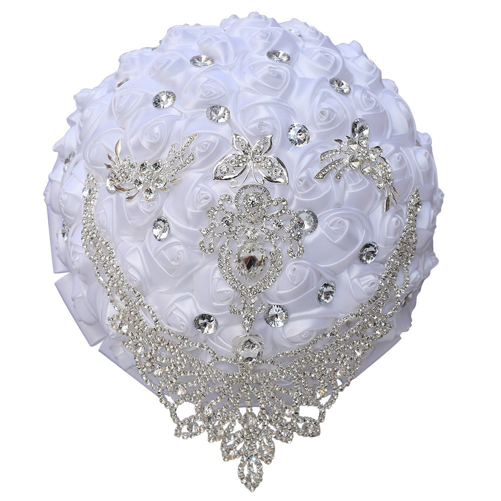 21cm Handmade Bridal Wedding Bouquet Bridal Bouquet Wedding Holding Flowers Diamond W2029