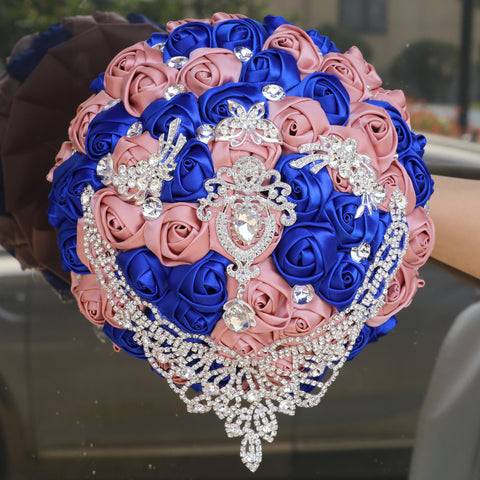 21cm Handmade Bridal Wedding Bouquet Bridal Bouquet Wedding Holding Flowers Diamond W2029