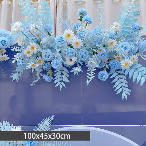 Customized Blue Wedding Floral Artificial Flowers Wedding Arrangement Flower Arrangement Road Flower Introduction Background Artificial Flowers Welcome Area Decorative Flowers. #1058