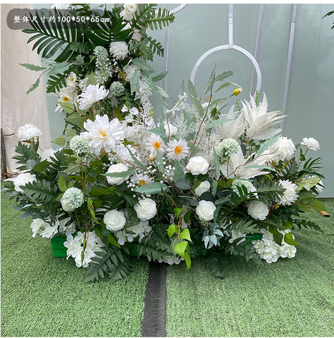 Customized New Wedding Forest Line Flowers Imitation Silk Flowers Green Plant Decoration Eucalyptus Flower Row Catwalk Lead Wedding Floral Arrangement #1059