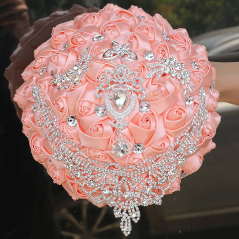 21cm Handmade Bridal Wedding Bouquet Bridal Bouquet Wedding Holding Flowers Diamond W2029