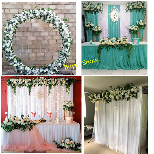 50/100CM DIY Wedding Flower Wall Arrangement Supplies Silk Peonies Rose Artificial Floral Row Decor Marriage Iron Arch Backdrop #1028