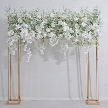 2 メートルの高級白 Babybreath 桜バラ蘭の花行結婚式の背景アーチ装飾フラワーアレンジメントイベントパーティー小道具